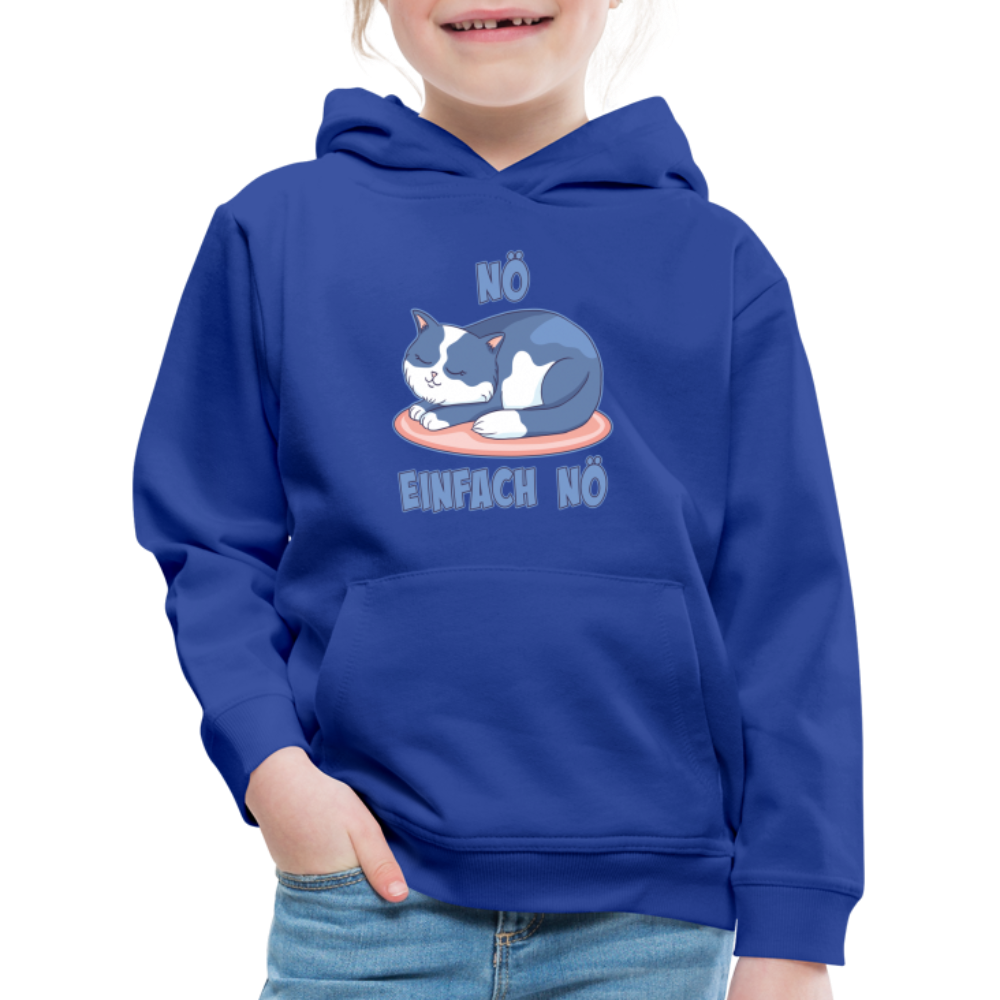 Schlafende Katze Nö Einfach Nö Kinder Premium Hoodie - Royalblau