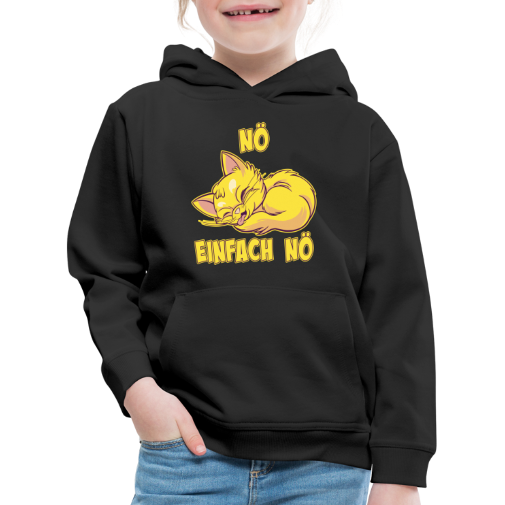 Schlafende Katze Nö Einfach Nö Kinder Premium Hoodie - Schwarz