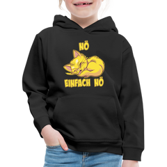 Schlafende Katze Nö Einfach Nö Kinder Premium Hoodie - Schwarz