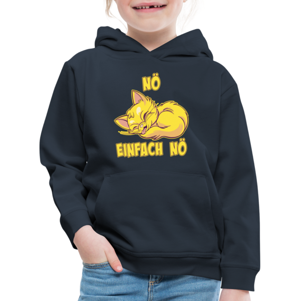 Schlafende Katze Nö Einfach Nö Kinder Premium Hoodie - Navy