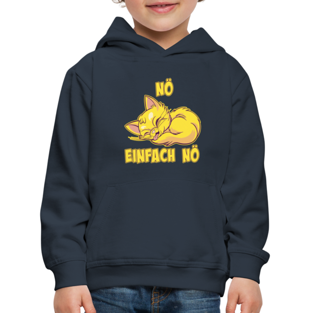 Schlafende Katze Nö Einfach Nö Kinder Premium Hoodie - Navy