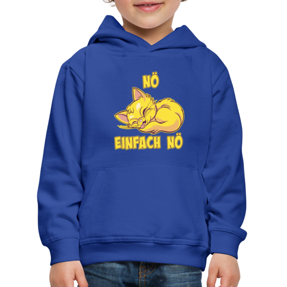 Schlafende Katze Nö Einfach Nö Kinder Premium Hoodie - Royalblau