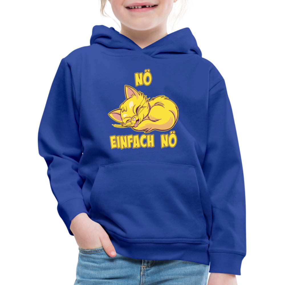 Schlafende Katze Nö Einfach Nö Kinder Premium Hoodie - Royalblau