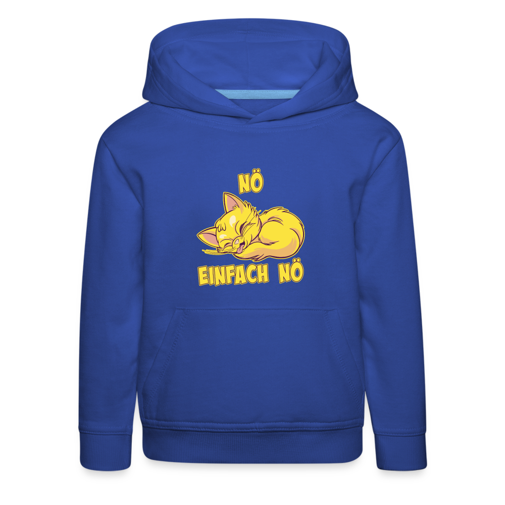 Schlafende Katze Nö Einfach Nö Kinder Premium Hoodie - Royalblau