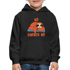 Faultier Nö Einfach Nö Kinder Premium Hoodie - Schwarz