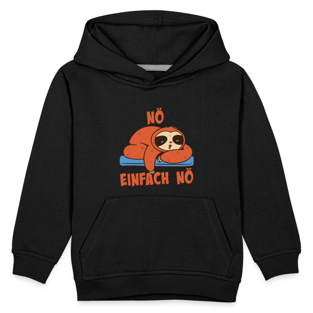 Faultier Nö Einfach Nö Kinder Premium Hoodie - Schwarz