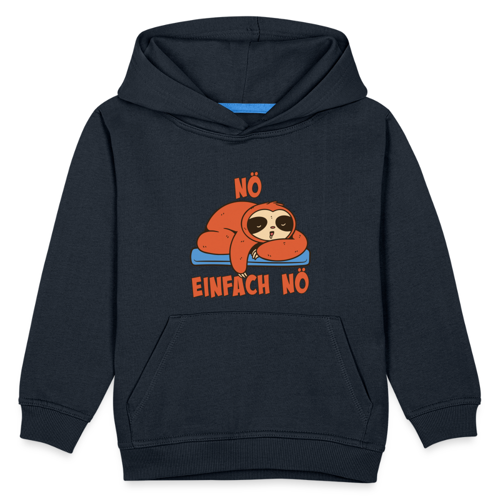 Faultier Nö Einfach Nö Kinder Premium Hoodie - Navy