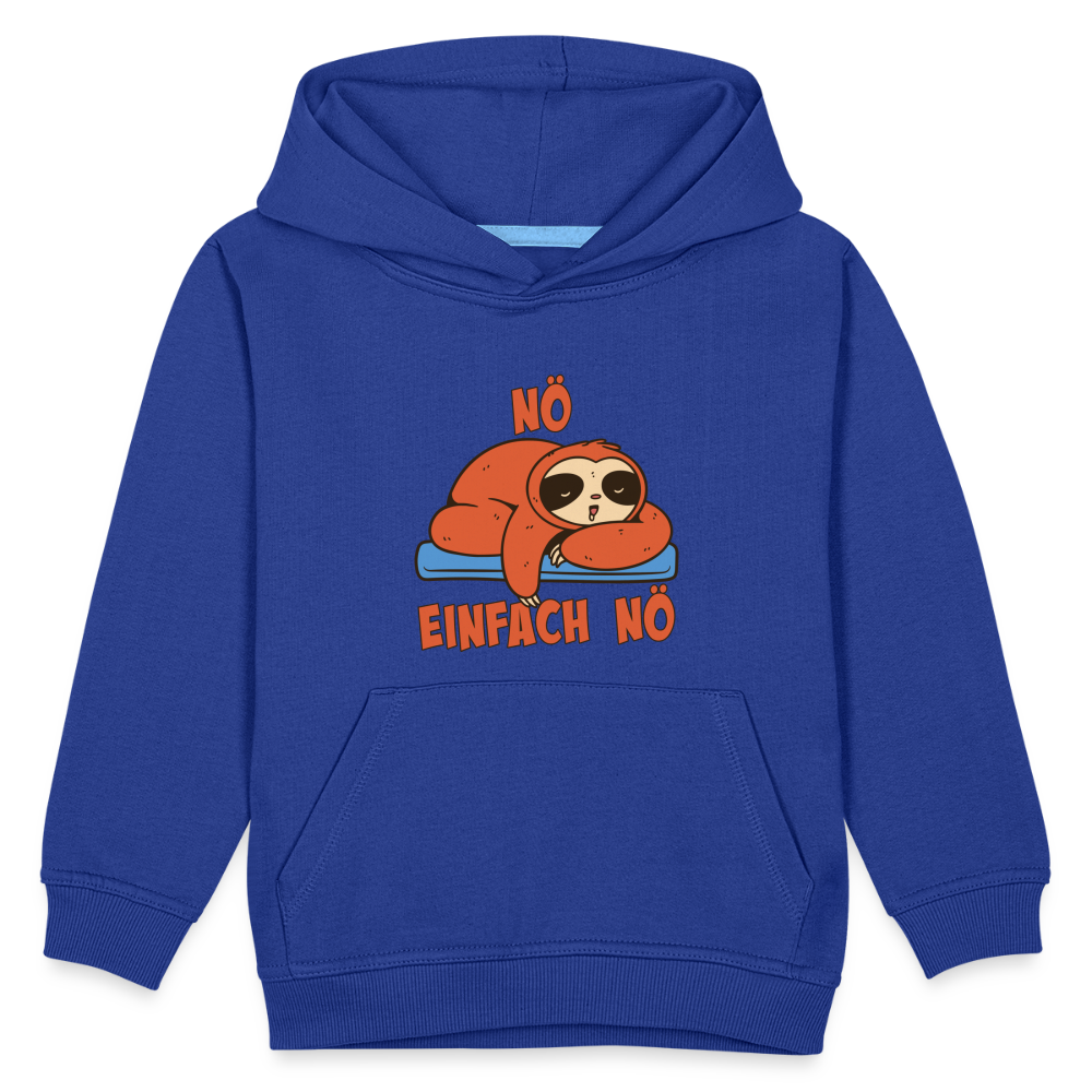 Faultier Nö Einfach Nö Kinder Premium Hoodie - Royalblau