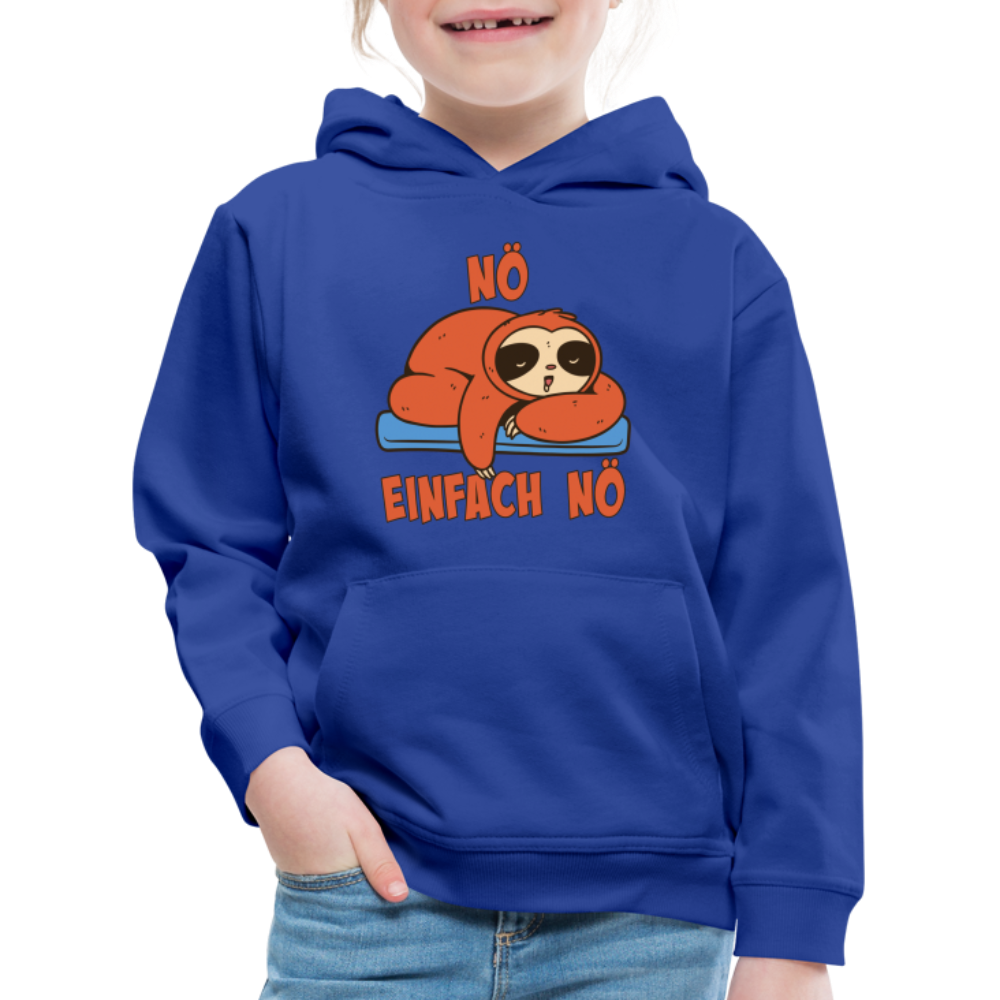 Faultier Nö Einfach Nö Kinder Premium Hoodie - Royalblau