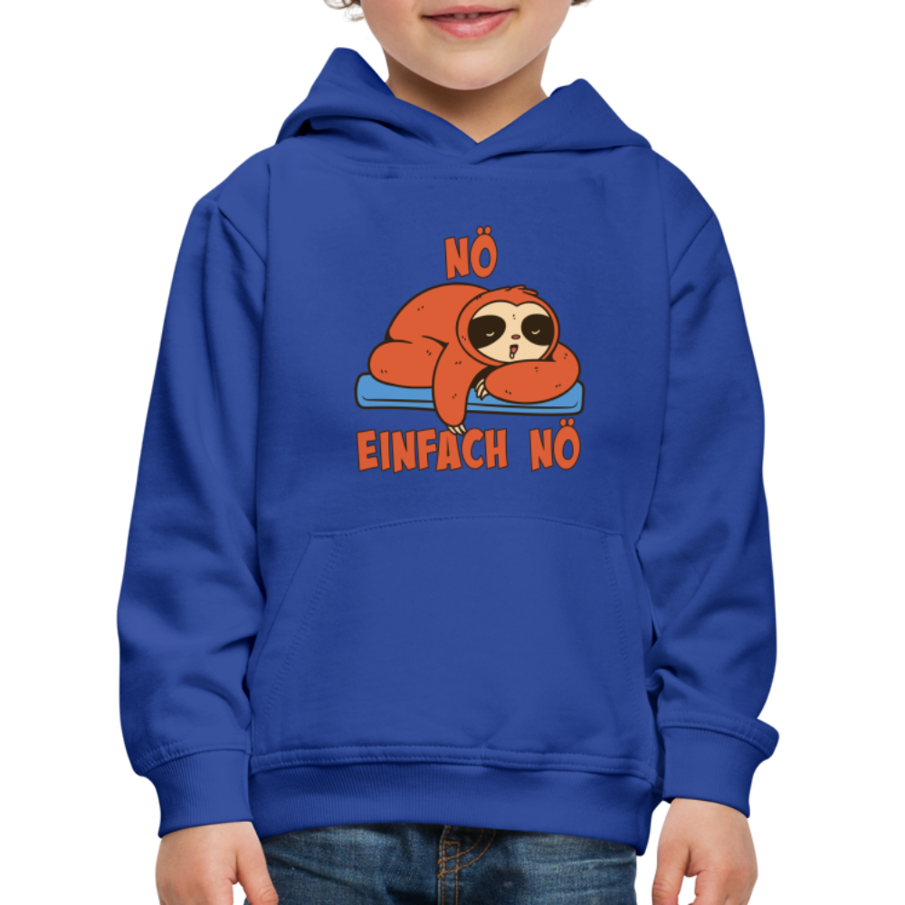 Faultier Nö Einfach Nö Kinder Premium Hoodie - Royalblau