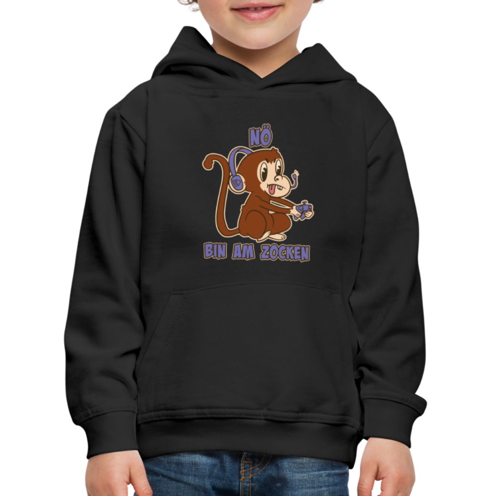 Affe Zocker Nö Einfach Nö Kinder Premium Hoodie - Schwarz