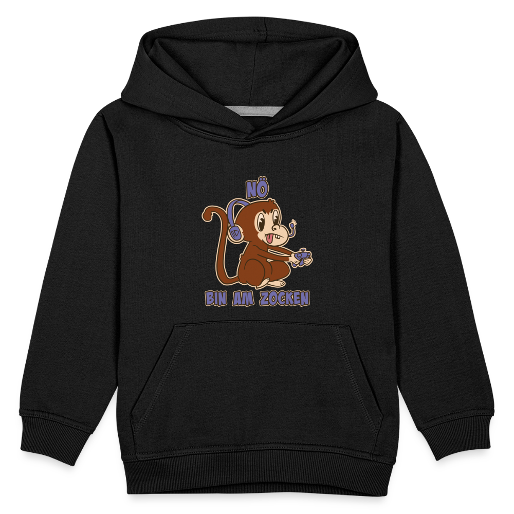 Affe Zocker Nö Einfach Nö Kinder Premium Hoodie - Schwarz