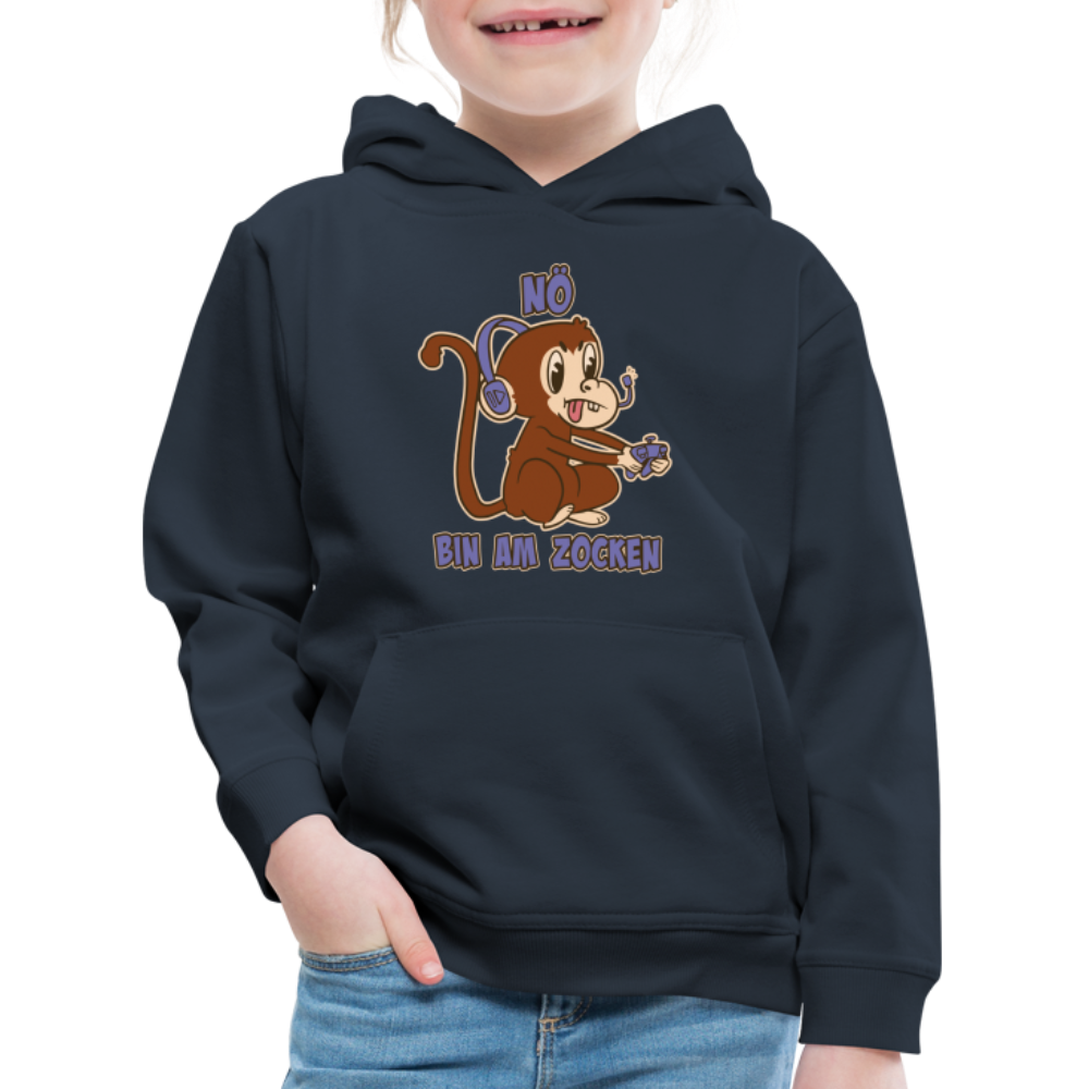 Affe Zocker Nö Einfach Nö Kinder Premium Hoodie - Navy