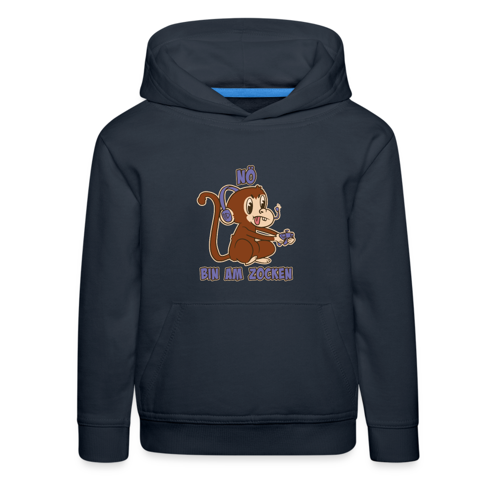 Affe Zocker Nö Einfach Nö Kinder Premium Hoodie - Navy