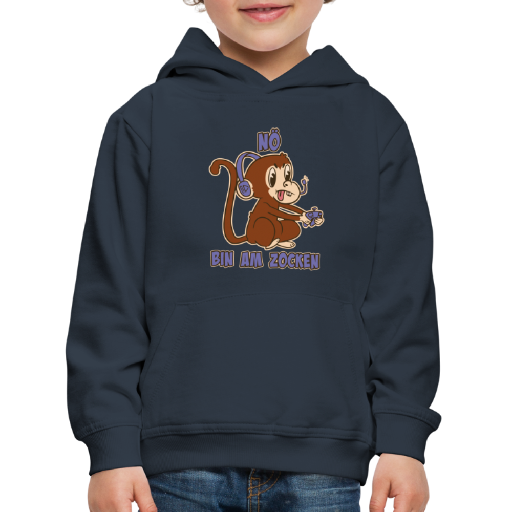 Affe Zocker Nö Einfach Nö Kinder Premium Hoodie - Navy