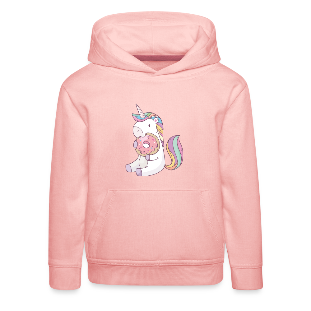 Donut Einhorn nascht Kinder Premium Hoodie - Kristallrosa