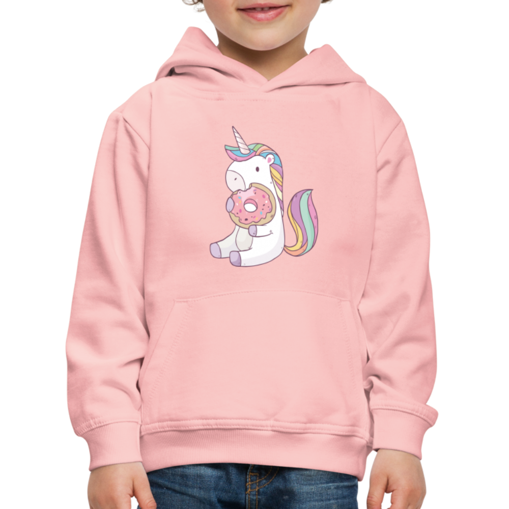 Donut Einhorn nascht Kinder Premium Hoodie - Kristallrosa