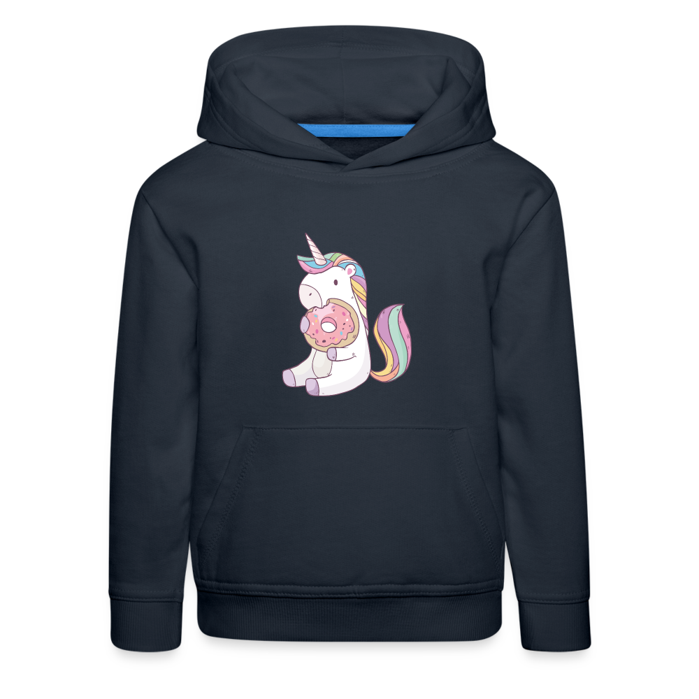 Donut Einhorn nascht Kinder Premium Hoodie - Navy