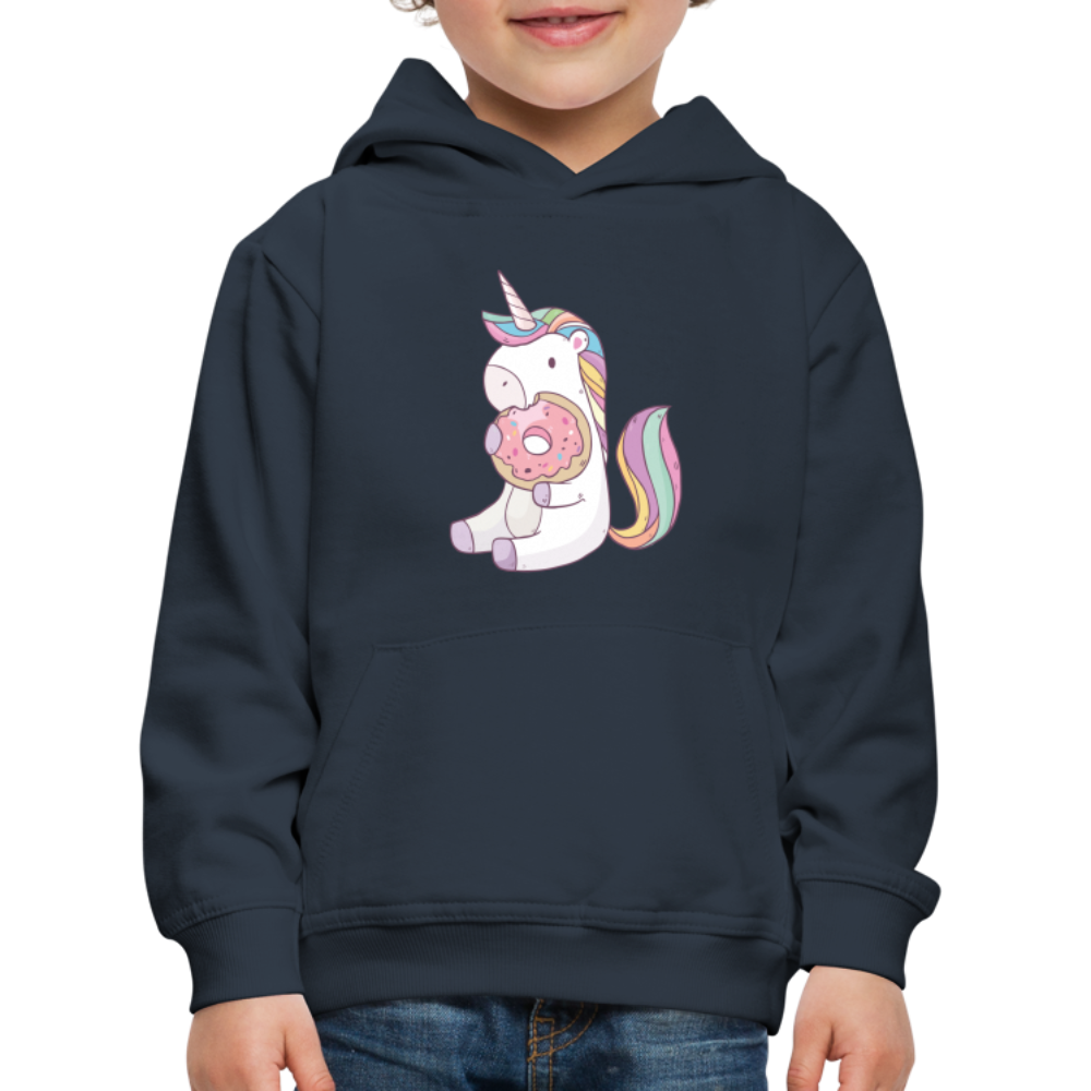 Donut Einhorn nascht Kinder Premium Hoodie - Navy