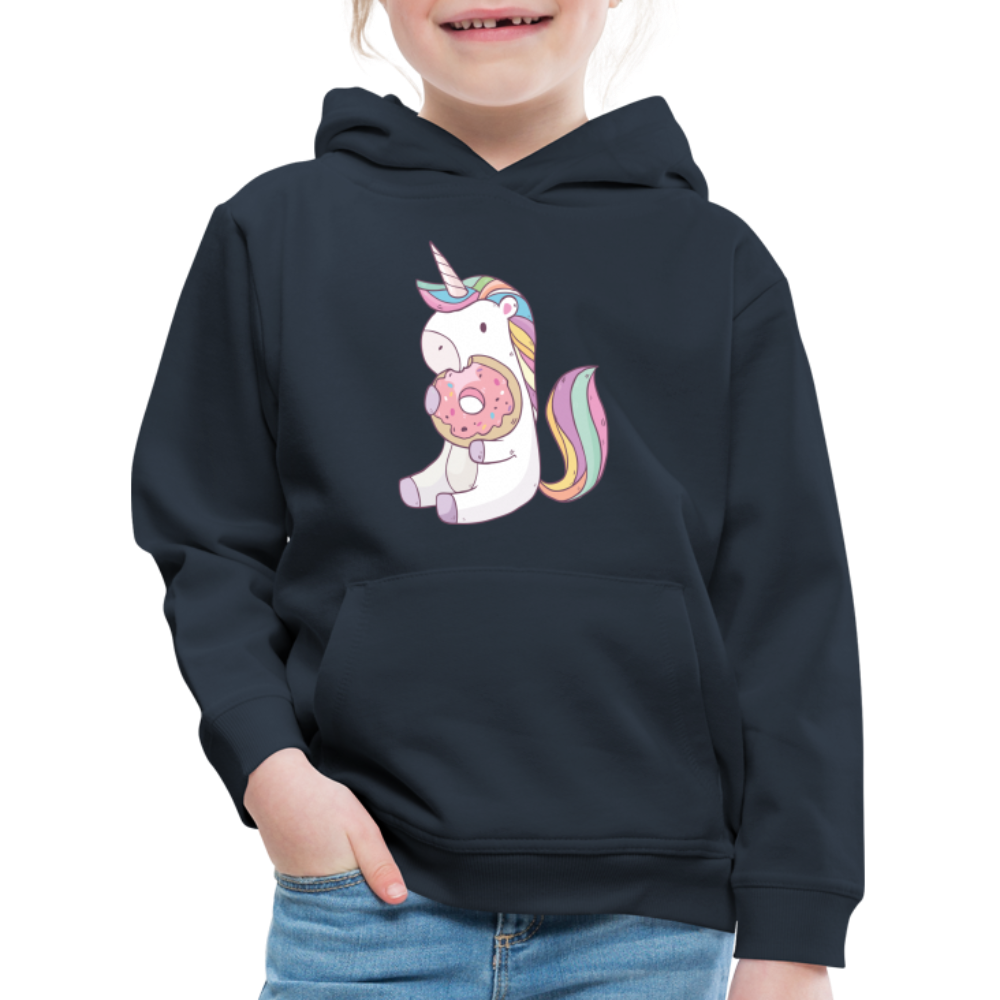 Donut Einhorn nascht Kinder Premium Hoodie - Navy