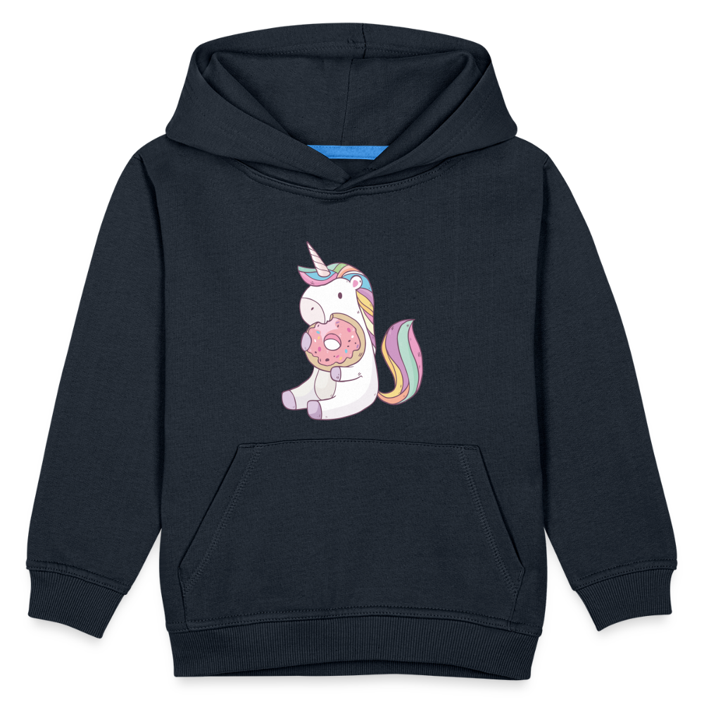 Donut Einhorn nascht Kinder Premium Hoodie - Navy