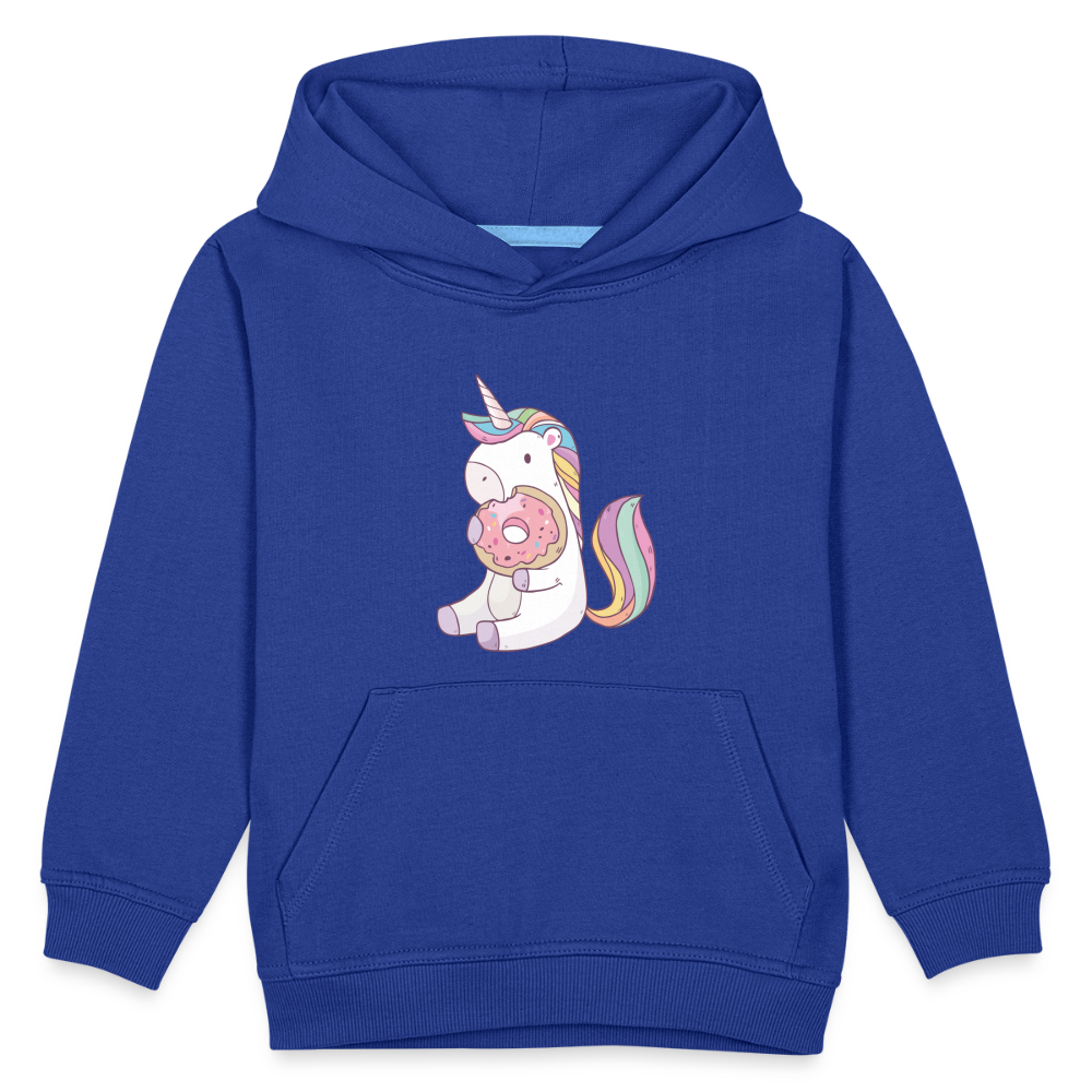 Donut Einhorn nascht Kinder Premium Hoodie - Royalblau