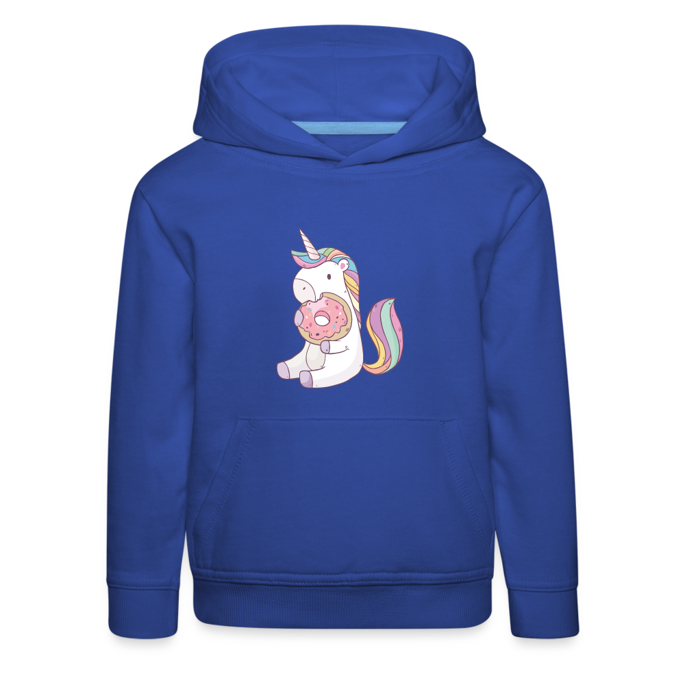 Donut Einhorn nascht Kinder Premium Hoodie - Royalblau