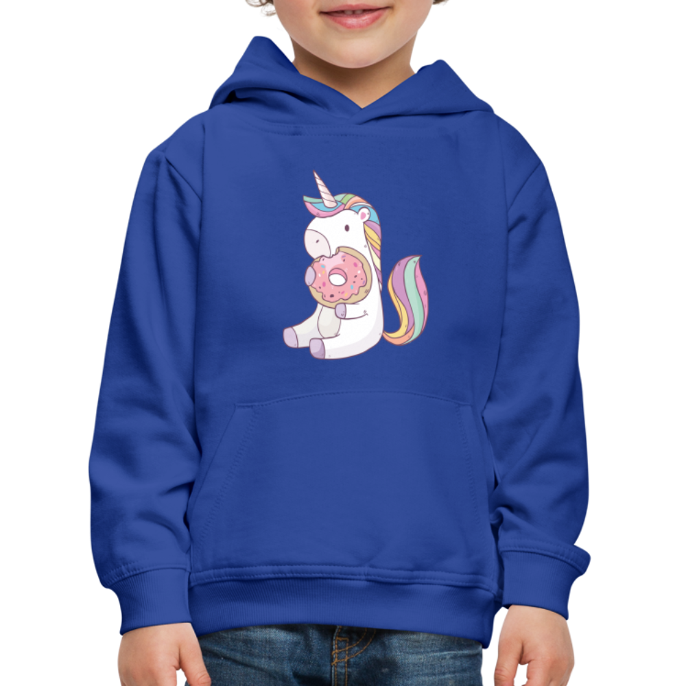 Donut Einhorn nascht Kinder Premium Hoodie - Royalblau