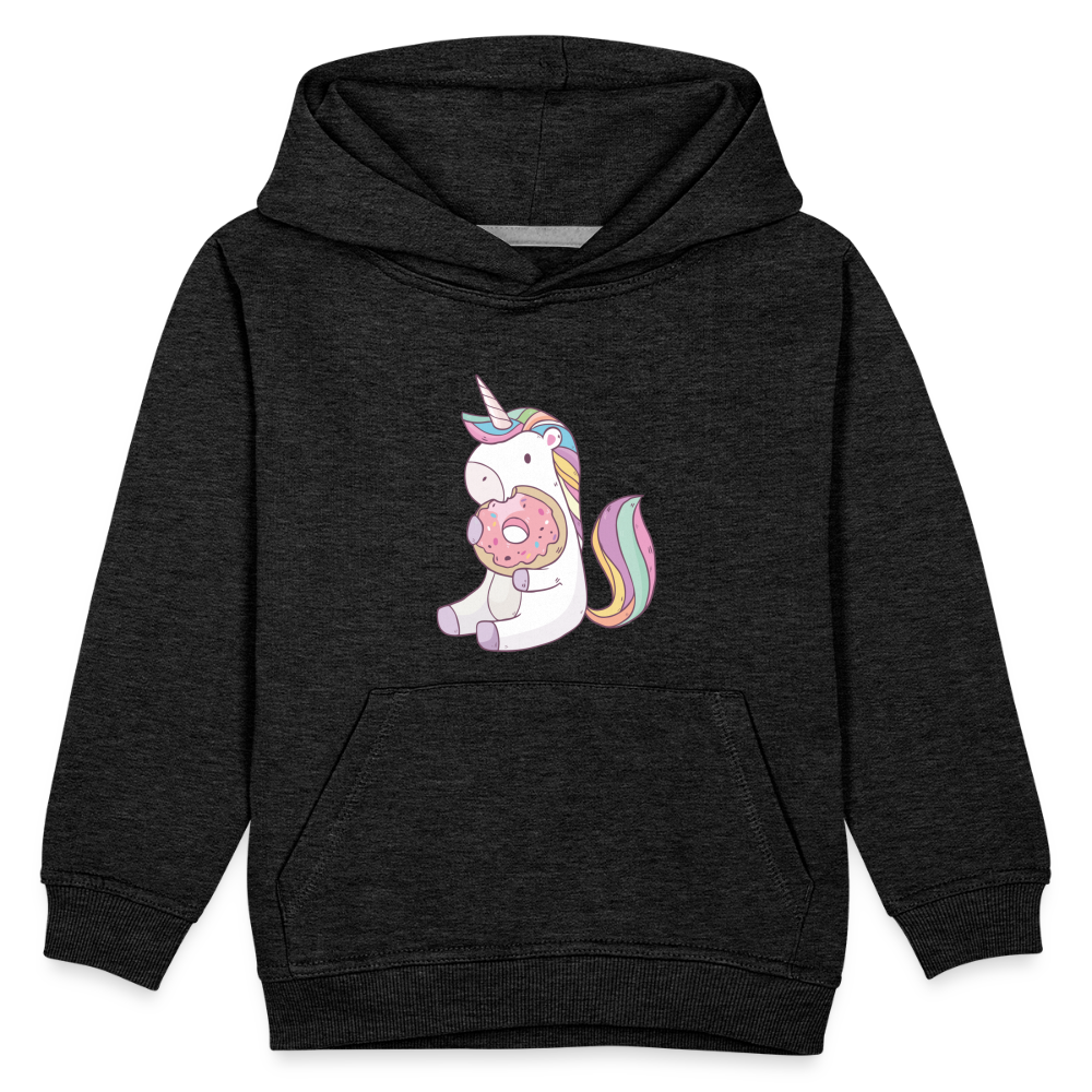 Donut Einhorn nascht Kinder Premium Hoodie - Anthrazit