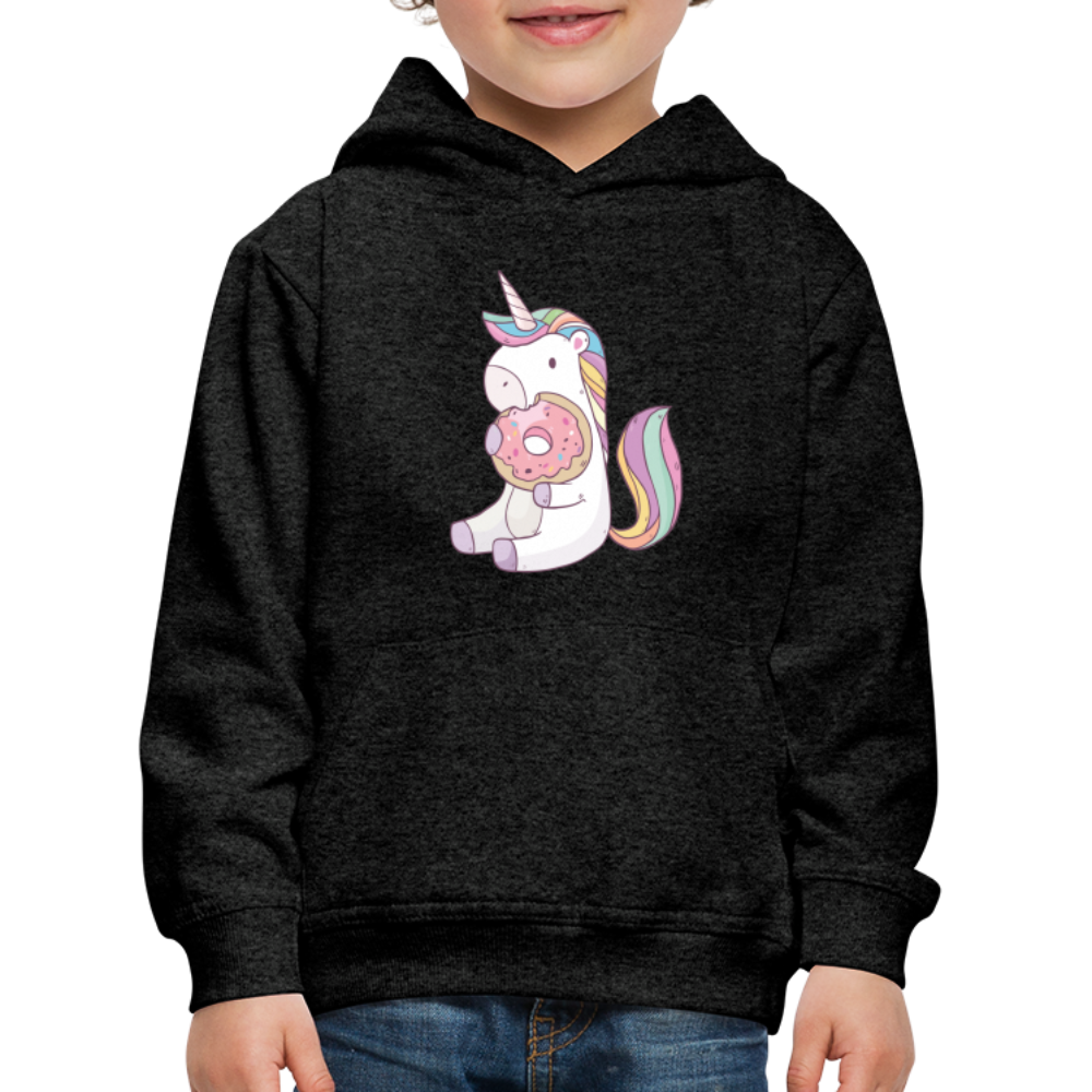 Donut Einhorn nascht Kinder Premium Hoodie - Anthrazit