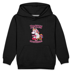 Einhorn Zocken zur Entspannung Kinder Premium Hoodie - Schwarz