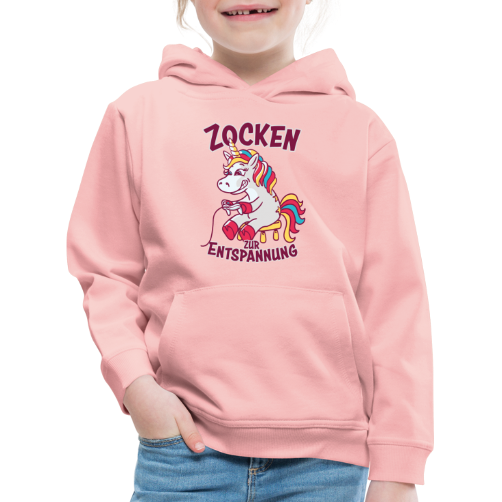 Einhorn Zocken zur Entspannung Kinder Premium Hoodie - Kristallrosa