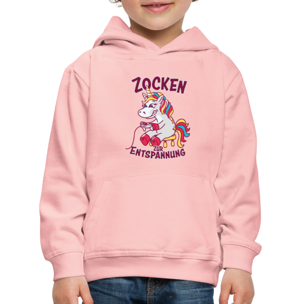 Einhorn Zocken zur Entspannung Kinder Premium Hoodie - Kristallrosa