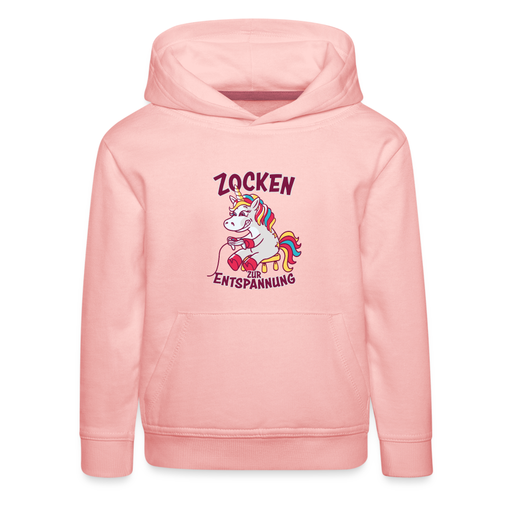 Einhorn Zocken zur Entspannung Kinder Premium Hoodie - Kristallrosa