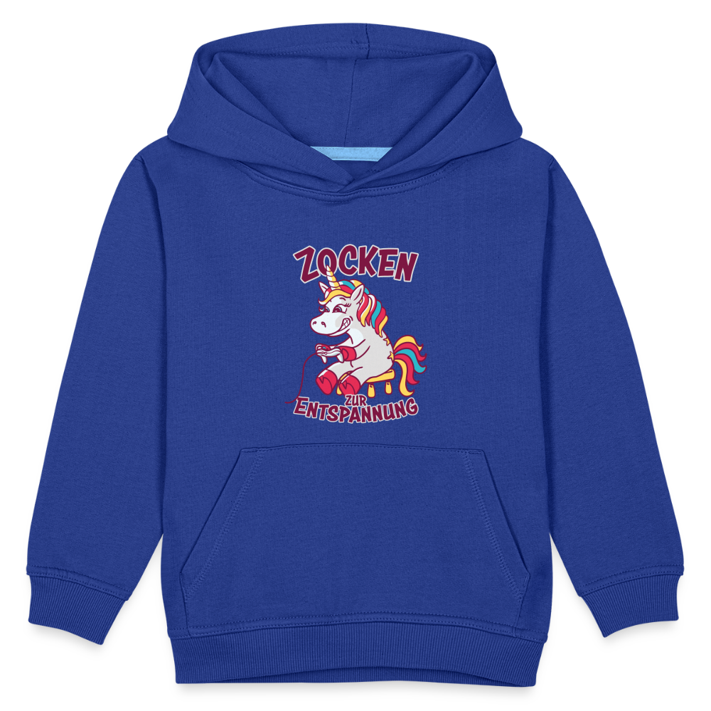 Einhorn Zocken zur Entspannung Kinder Premium Hoodie - Royalblau