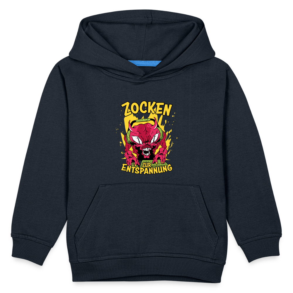 Monster Zocken zur Entspannung Kinder Premium Hoodie - Navy