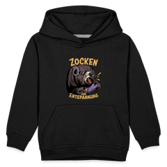 Braunbär Zocken zur Entspannung Kinder Premium Hoodie - Schwarz