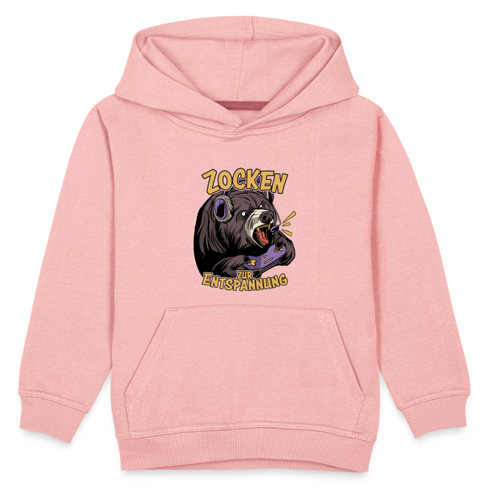 Braunbär Zocken zur Entspannung Kinder Premium Hoodie - Kristallrosa