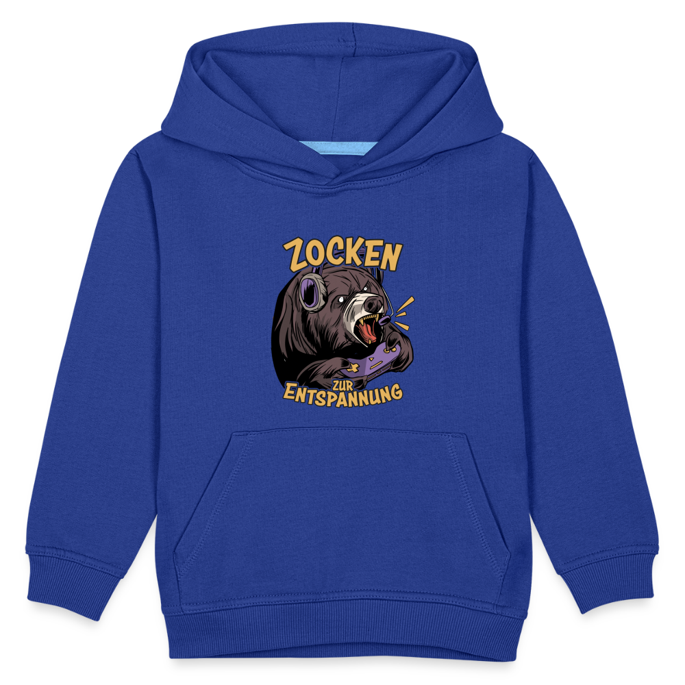 Braunbär Zocken zur Entspannung Kinder Premium Hoodie - Royalblau