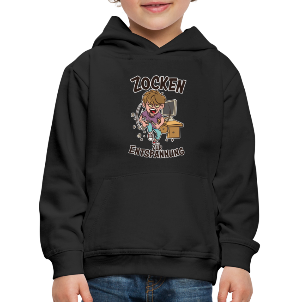 Junge Zocken zur Entspannung Kinder Premium Hoodie - Schwarz