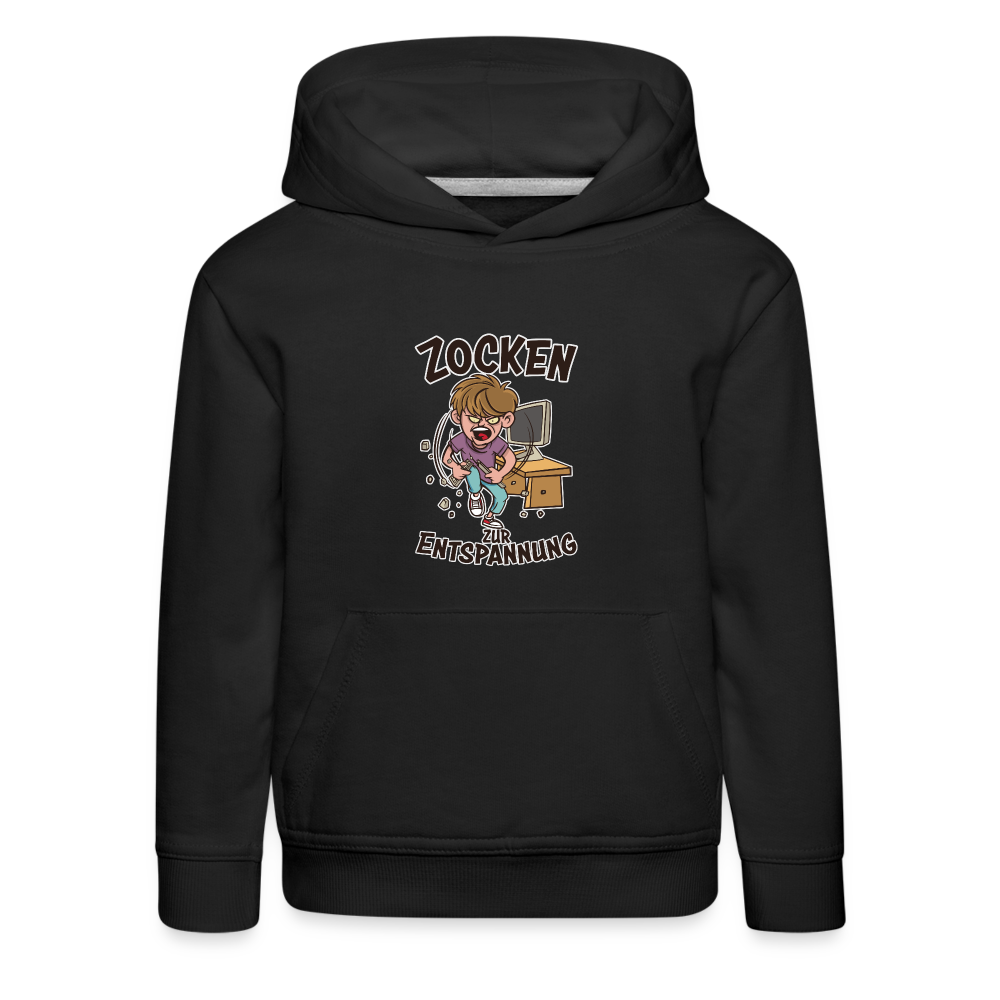 Junge Zocken zur Entspannung Kinder Premium Hoodie - Schwarz