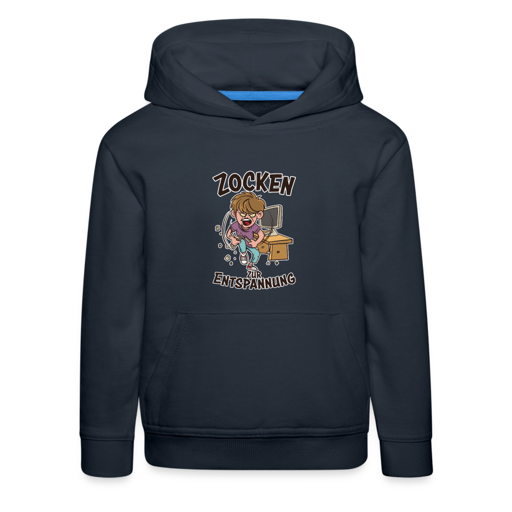 Junge Zocken zur Entspannung Kinder Premium Hoodie - Navy