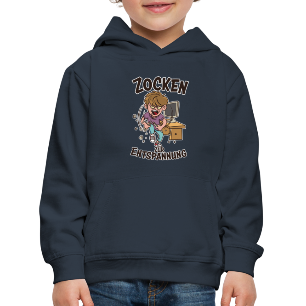 Junge Zocken zur Entspannung Kinder Premium Hoodie - Navy