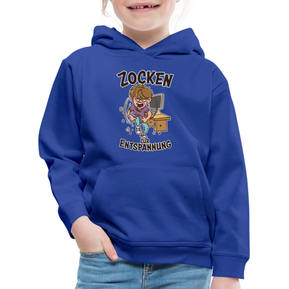 Junge Zocken zur Entspannung Kinder Premium Hoodie - Royalblau