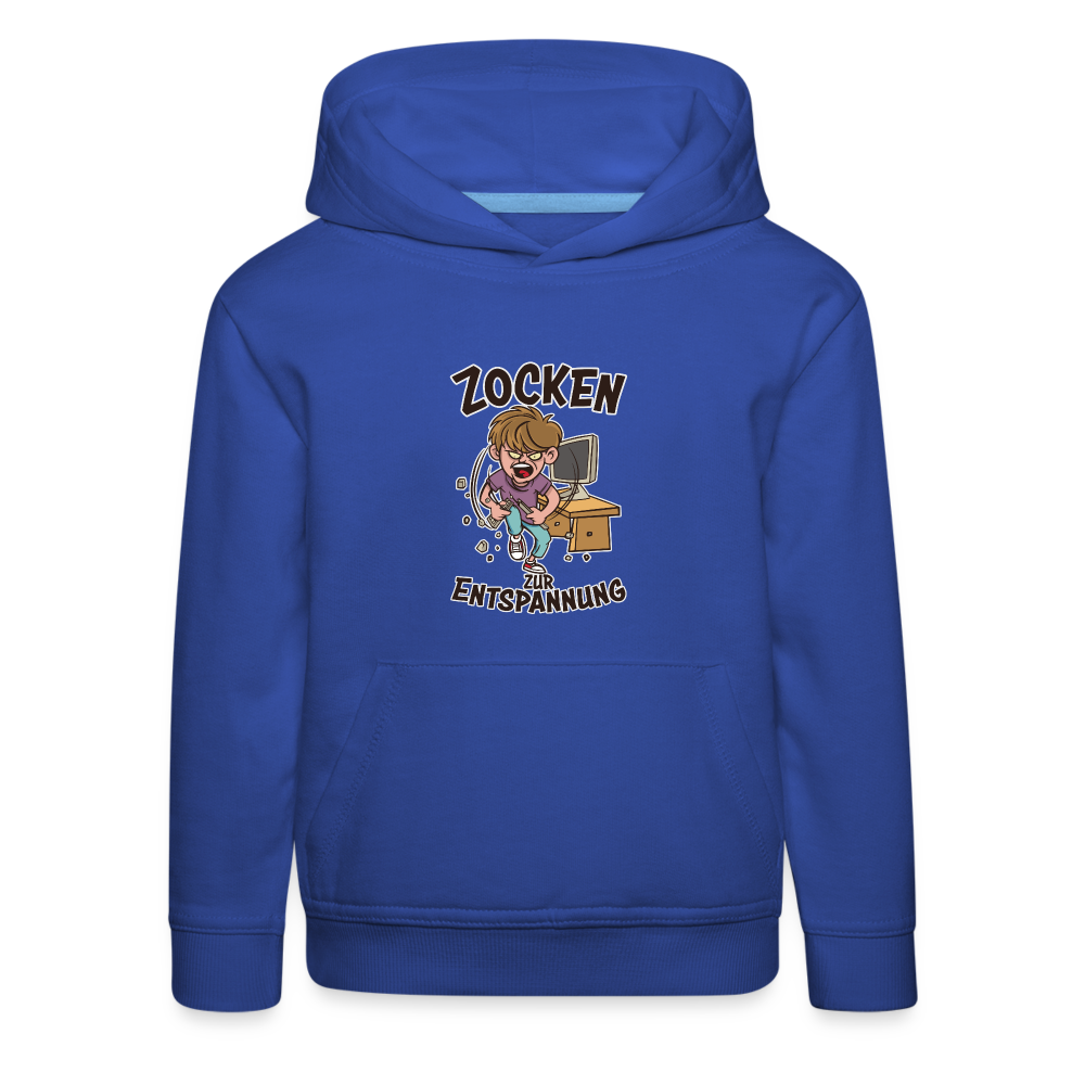 Junge Zocken zur Entspannung Kinder Premium Hoodie - Royalblau