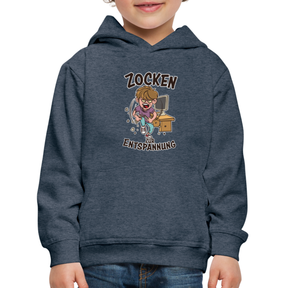 Junge Zocken zur Entspannung Kinder Premium Hoodie - Jeansblau