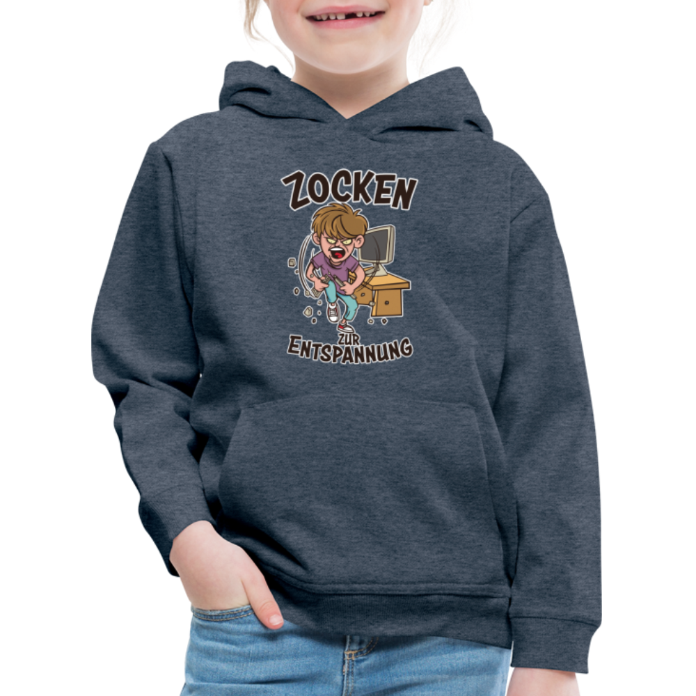 Junge Zocken zur Entspannung Kinder Premium Hoodie - Jeansblau