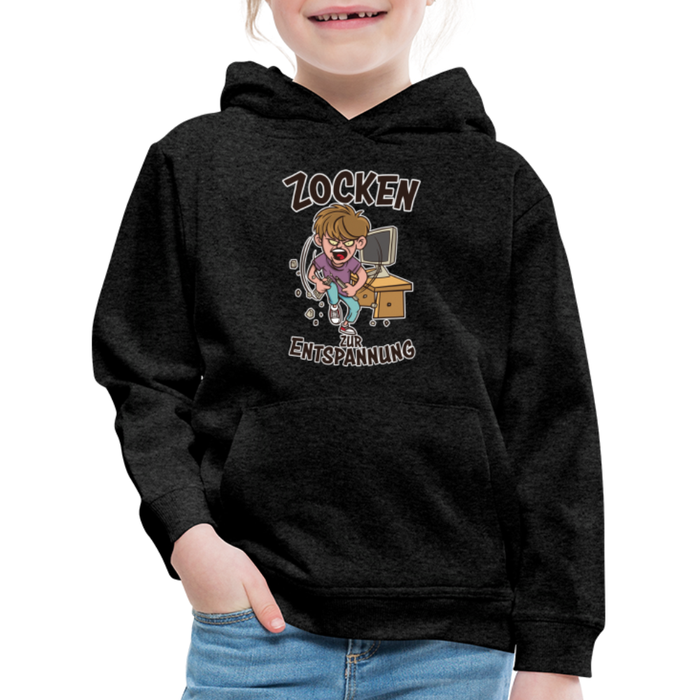 Junge Zocken zur Entspannung Kinder Premium Hoodie - Anthrazit