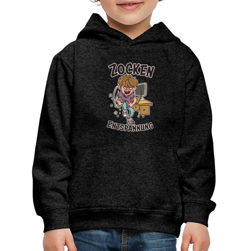 Junge Zocken zur Entspannung Kinder Premium Hoodie - Anthrazit