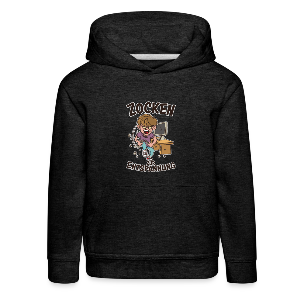 Junge Zocken zur Entspannung Kinder Premium Hoodie - Anthrazit